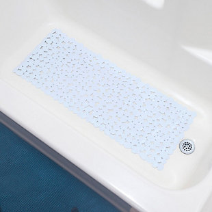Home Accents Anti-Slip Quick Drain Pebble Plastic Bath Mat with Back Suction Cups, , rollover