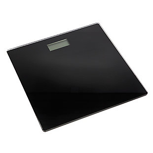 Home Accents Contemporary Sleek LCD Display Digital Glass Bathroom Scale, Black, large