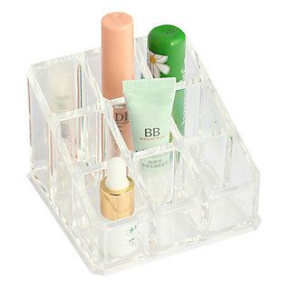 Home Accents Home Basics Small 9 Compartment Plastic Cosmetic Organizer, , large