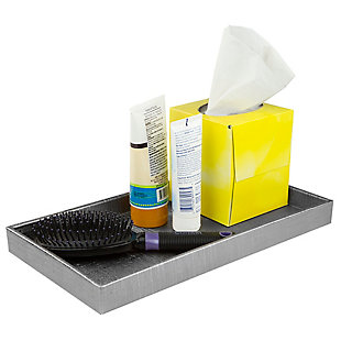 Home Accents Plastic Metallic Vanity Tray with Cut-out Handles, , rollover