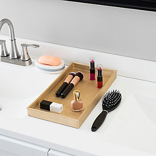 Provide decorative storage for all your bath essentials with this vanity tray. Perfect for storing collectibles, perfumes, and other bath essentials. Display it on your bathroom vanity to add an elegant flair to your bathroom. Includes a mirror.Multi-use functionality- great as a decorative or vanity tray. It can be used for any occasion or any room in the house. Use it in the bathroom to provide a beautiful backdrop for your bath ensemble and personal grooming items. | Beautiful simple design: the simple design works great with any room in the house | Perfect to store anywhere: great for the vanity, tabletop, and dresser | Stylish and durable- made of sturdy plastic, it's built to last