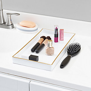 Home Accents Plastic Vanity Tray with Gold Trim, , rollover