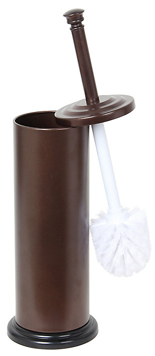 Home Accents Hideaway Tall Toilet Brush Holder with Steel Handled Brush, , large
