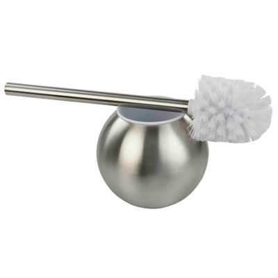 Home Accents Hide-Away Toilet Brush with Round Stainless Steel Hygienic Holder, , large