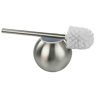 Home Accents Hide-Away Toilet Brush with Round Stainless Steel Hygienic Holder, , large