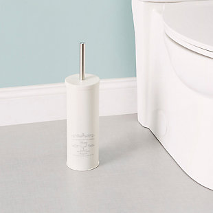 Home Accents Paris Collection Hide-Away and Splash Proof Toilet Brush with Hygienic Holder, , rollover