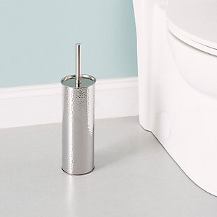 Home Accents Hammered Stainless Steel Toilet Brush Holder, , rollover