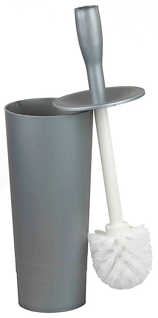Home Accents Plastic Toilet Brush Holder, Grey, large