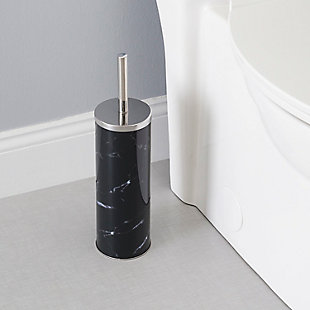 Home Accents Hide-Away Faux Marble Toilet Brush Set, , rollover
