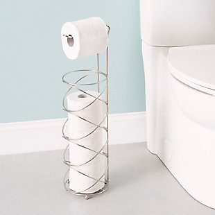 Home Accents Modern Swirl Freestanding Dispensing Toilet Paper Holder, , rollover