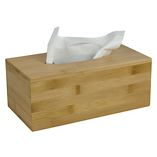 Home Accents Rectangle Bamboo Tissue Box Cover, , large