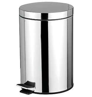 Home Accents 12 Liter Polished Stainless Steel Round Waste Bin, , large
