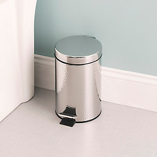 Home Accents Hammered Stainless Steel Waste Bin, , rollover