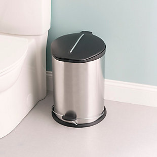 Keep any room clean and free of trash with this rounded stainless steel waste bin. It features a beautiful brushed silver finish that complements perfectly with modern stainless steel appliances. A Step activated lid adds convenience, by keep garbage and its unsightly odors solely within the confines of the interior plastic bucket. Easily remove the bucket by lifting the metal handle to clear the contents then slide it back inside when finished. The non-skid base also prevents the bin from slipping or tipping over, making it great to use within or outside your home. Holds 20 liters worth of garbage.Made of stainless steel | 20 liter capacity | Pedal operated lid provides a sanitary way to discard garbage | Closed design to conceal contents