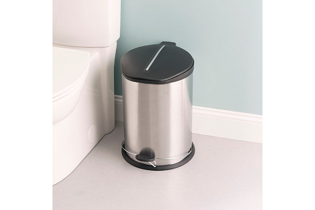Keep any room clean and free of trash with this rounded stainless steel waste bin. It features a beautiful brushed silver finish that complements perfectly with modern stainless steel appliances. A Step activated lid adds convenience, by keep garbage and its unsightly odors solely within the confines of the interior plastic bucket. Easily remove the bucket by lifting the metal handle to clear the contents then slide it back inside when finished. The non-skid base also prevents the bin from slipping or tipping over, making it great to use within or outside your home. Holds 20 liters worth of garbage.Made of stainless steel | 20 liter capacity | Pedal operated lid provides a sanitary way to discard garbage | Closed design to conceal contents
