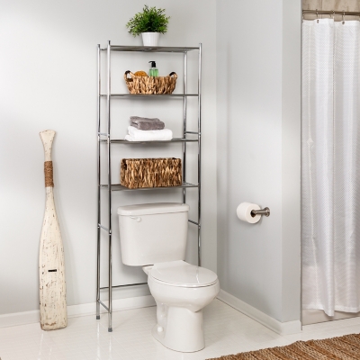 Honey-Can-Do 4-Tier Over-The-Toilet Shelving Unit, , rollover