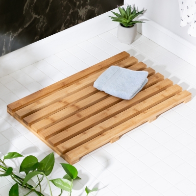 Honey-Can-Do Bamboo Bath Mat, , rollover