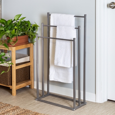 Honey-Can-Do 3-Tier Steel Bathroom Towel Rack, , rollover