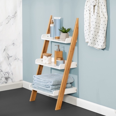 Honey-Can-Do 3-Tier Leaning Bathroom Ladder Shelf, , large