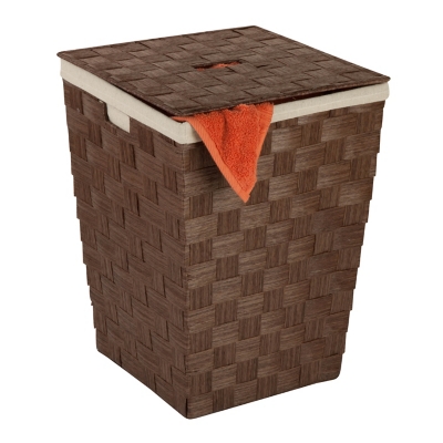 Honey-Can-Do Woven Paper Hamper, Brown, large