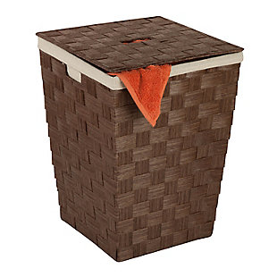 Honey-Can-Do Woven Paper Hamper, Brown, rollover