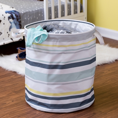 Honey-Can-Do Multi-Stripe Hamper, Multi Stripe, rollover