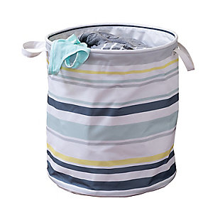 You put a lot of thought into the design in your little one’s room, so a beige hamper in the corner of the room just isn’t gonna fly. This Multi-Stripe Hamper, on the other hand, turns a laundry basket meant for holding soiled clothes into another piece of your design puzzle right there on the floor. Or use it for storing toys and stuffed animals. Gender-neutral design and colors combined with an ease of portability make you want to give yourself a timeout in your little monster’s room so you can take a breather and enjoy the scenery.Part of the honey-can-do explore + store collection | Combines functional laundry hamper with fun kids room design | Clothes hamper big enough to hold multiple loads of laundry | Interior support to keep shape