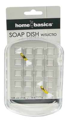 Home Accents Soap Dish with Suction Cups, Clear