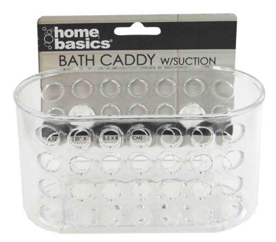 Home Accents Medium Caddy with Suction Cups, Clear