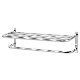 Home Accents Wall Mounted Bath Shelf with Towel Bar, , large