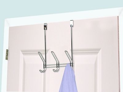 Home Accents 3 Dual Hook Over-the-Door Steel Organizing Rack, , large