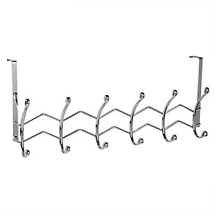 Home Accents Chrome Plated Steel 6 Hook Over-the-Door Hanging Rack, , large
