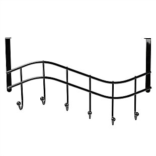 Home Accents Wave 6 Hook Over-the-Door Organizing Rack, , large