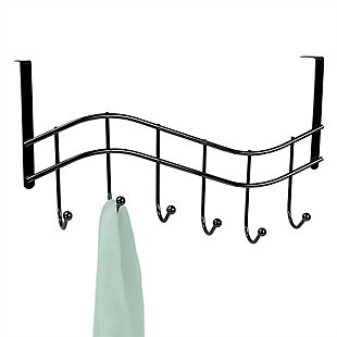 Featuring a sleek, wavy shaped frame, this rack offers six long hooks to allow everyone in your family to reach their items with ease. The hooks are equipped with non-slip rounded ends that provide a gentle yet firm grasp on all your clothes and belongings.  Perfect for staging your outfits for the workweek, or providing a temporary drop zone for the clothes that you tried on but didn’t have time to put back in the closet.6 hooks span vertically across | Soft sculpted hooks are designed to gently grasp your clothing without snagging | Great for any room in the house | Made of rust-proof steel