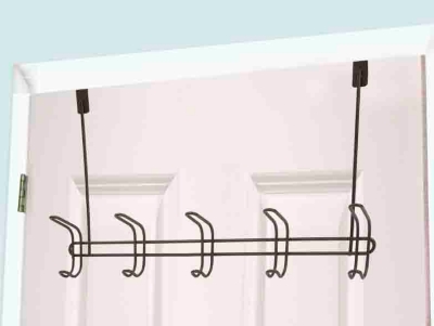 Home Accents Steel 5 Hook Over-the-Door Hanging Rack, , large