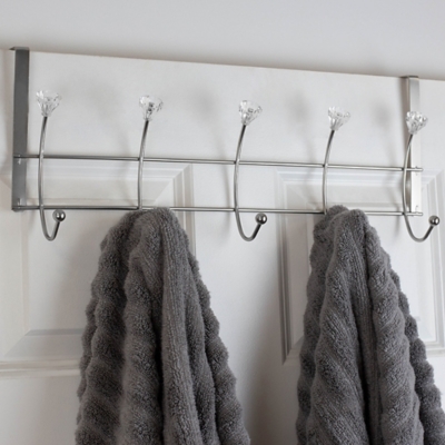 Home Accents 5 Hook Hanging Rack with Crystal Knobs, , large