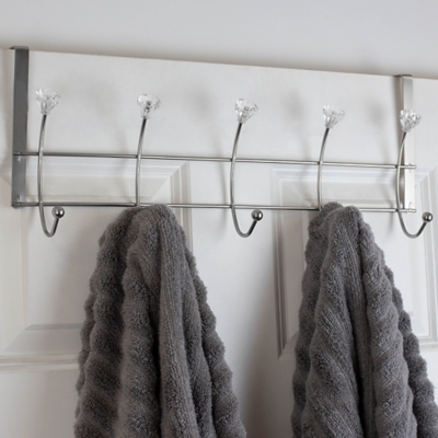 Home Accents 5 Hook Hanging Rack with Crystal Knobs, , rollover