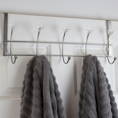 Home Accents 5 Hook Hanging Rack with Crystal Knobs, , rollover