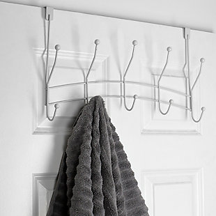 Home Accents Shelby 5 Hook Over-the-Door Hanging Rack, White, rollover