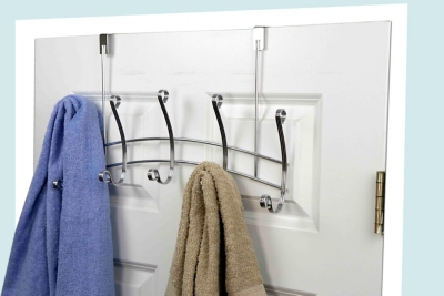 Home Accents Arch Chrome 5 Hook Over-the-Door Hanging Rack, , large