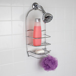 Home Basics Home Basics Chrome Plated Steel Shower Caddy with Wash Cloth Bar, , rollover