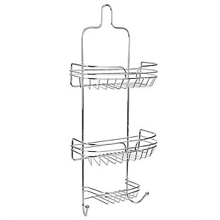 Home Accents Sleek Chrome Plated Steel Shower Caddy, , large