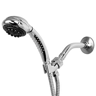 Home Accents 8 Function Chrome Plated Steel Shower Head Massager, , large