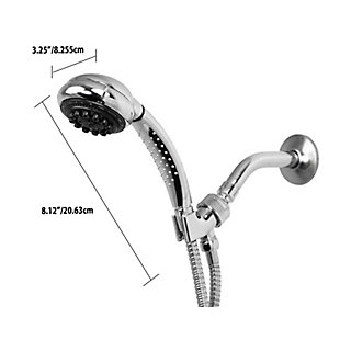 Because nothing is more invigorating than stepping out from a relaxing shower feeling clean from the inside-out. Envelope yourself in a spa-like oasis with this contemporary cool 8 Function Chrome Plated Steel Shower Head Massager. With the 3 way- diverter, effortlessly transition between each shower head to release a consistent stream of water at a rate of 1.72 GPM.  A custom shower experience is right at your fingertips with a simple twist of the dial. Simply switch between eight water types and patterns to get a unique shower experience every time. With a turn of the 4 inch diameter shower head, activate the massaging function or the pulsating spray to rinse away all the tension and aches down the drain. Or simply use the general shower spray to immerse yourself in calming cocoon of water.Multi-function shower head releases a steady stream of water at an average 1.52 gpm less than the standard 2.5 gpm rate without sacrificing performance for the ultimate fixed, water-efficient shower massager | 8 shower spray settings include: shower, spray, bubble, pulse, shower + spray, shower +bubble,. Shower + pulse, pause | High quality silicone rubber jet nozzles prevent mineral deposits from building up | Made of a corrosion-resistant steel housing with a high quality abs plastic interior