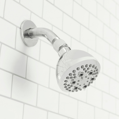 Home Accents Refresh High Pressure Full Coverage 5 Function Fixed Shower Head, Chrome Finish