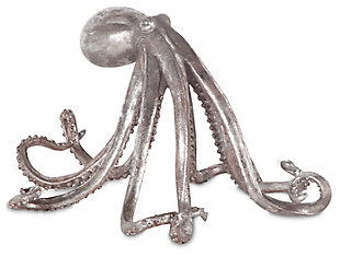 Home Accents Octopus Sculpture, Silver Finish, large