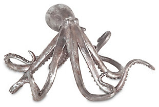 Home Accents Octopus Sculpture, Silver Finish, large