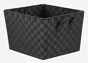 Contemporary Extra Large Woven Bin, Black, large
