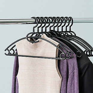 Contemporary Plastic Hangers (Set of 10), Black, rollover