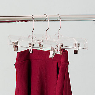 Contemporary Plastic Skirt Hanger with Metal Clips, , large
